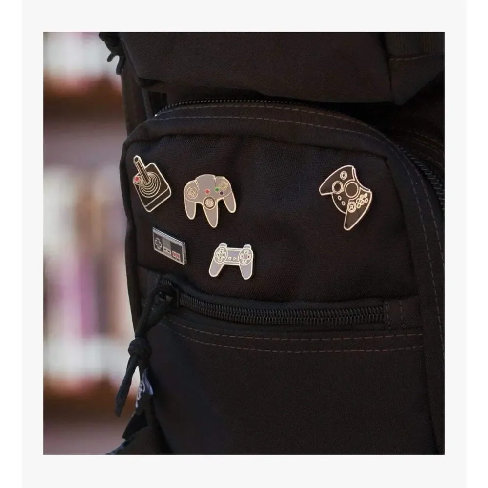 PinMart's Retro Video Gaming Controller Enamel Lapel Pin Set